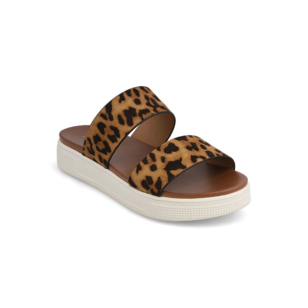 Mia Saige Slide Women's US 10 Brown Leopard Platform Slip On Sandals GAL1691